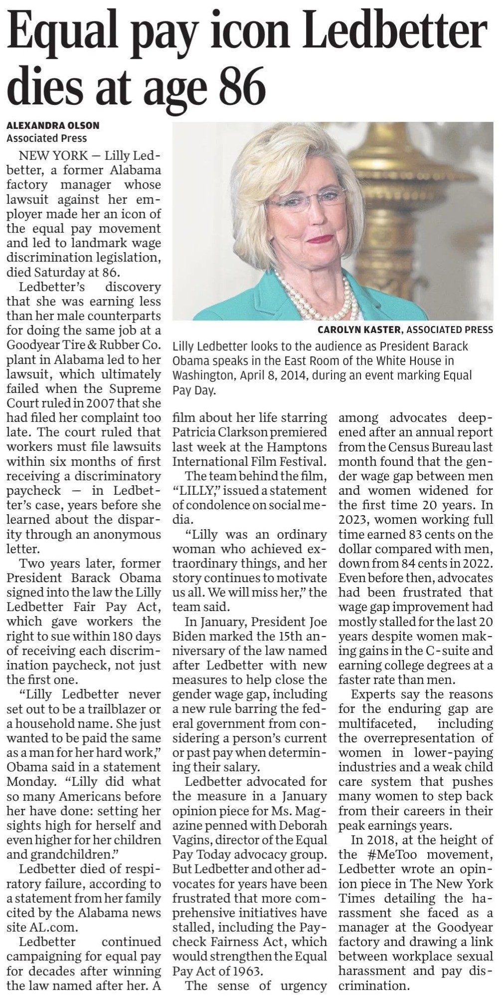 Honoring Equal Pay Icon Lilly&nbsp;Ledbetter
